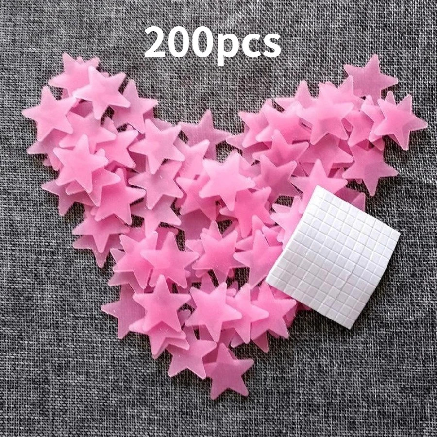 200 Piece Luminous Star Wall Sticker, Easy To Tear and Stick, Suitable for Bedro