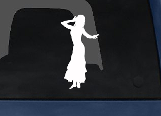Contour Silhouette- Dancing Woman Girl Version 1 Shadow- Car Tablet Vinyl Decal