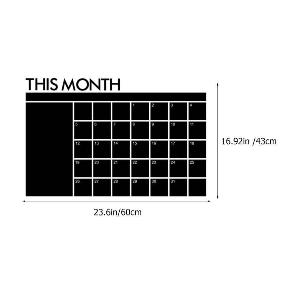 Calendar Blackboard Stickers Office Reusable Wall Planner Erasable Desk