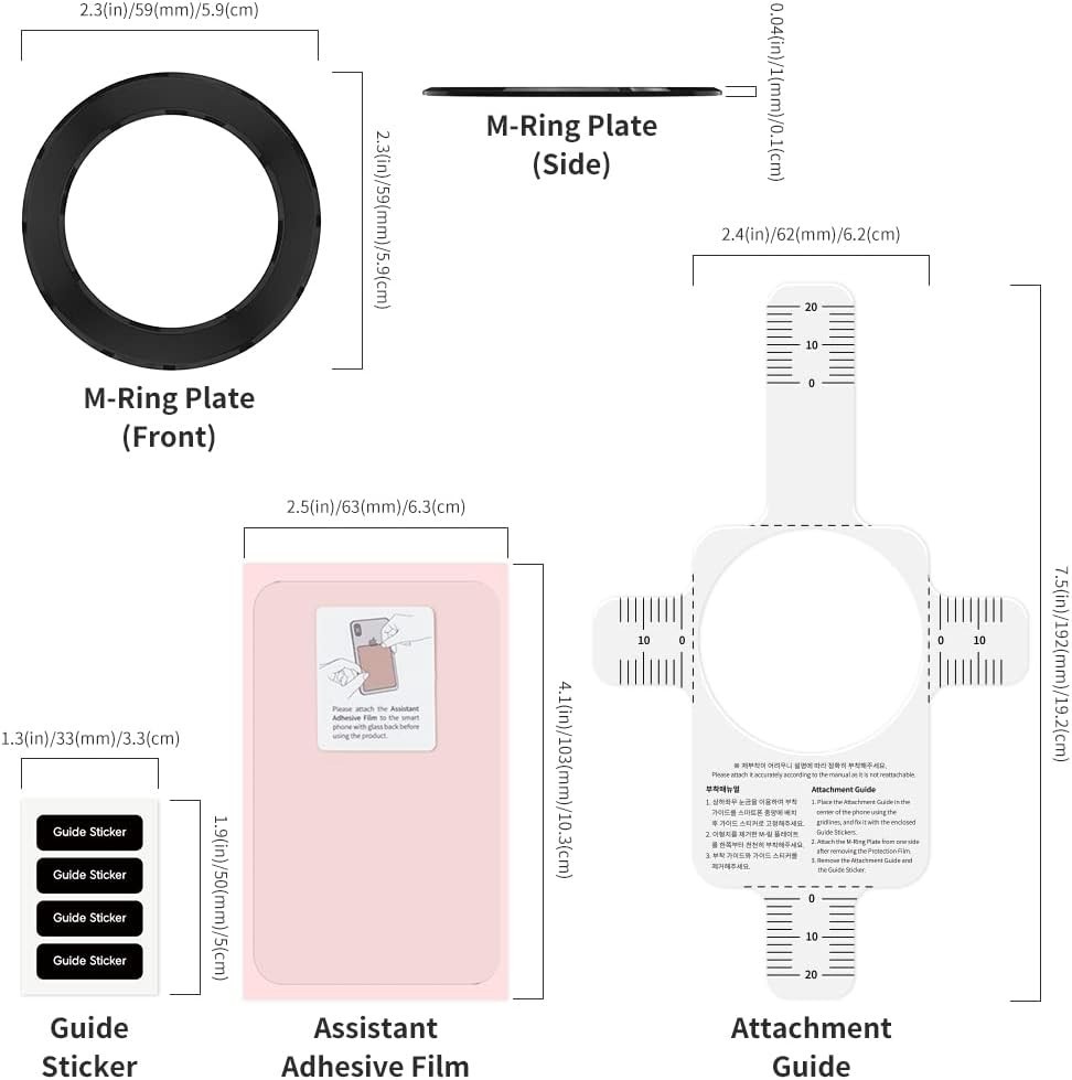 Black Magnetic Ring for Phones – Upgrade to MagSafe with Wireless Charging