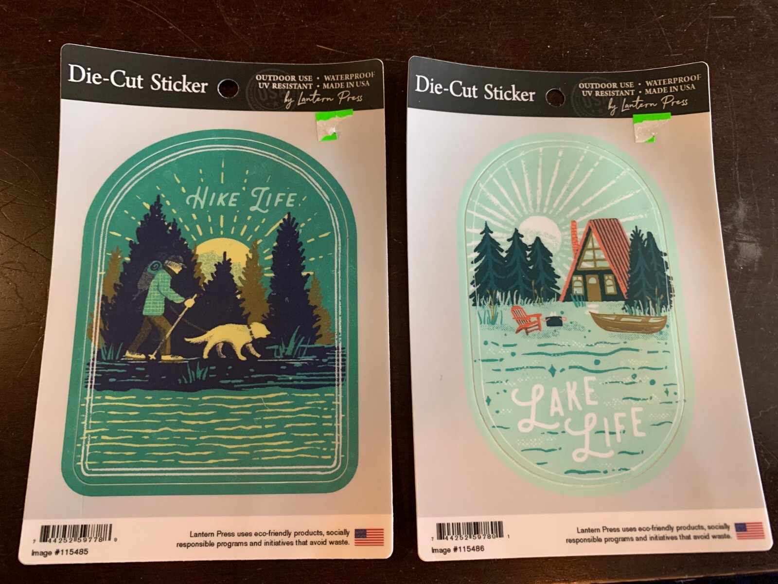 DIE-CUT STICKER 'Hike Life' or 'Lake Life' waterproof/UV resistant Lantern Press
