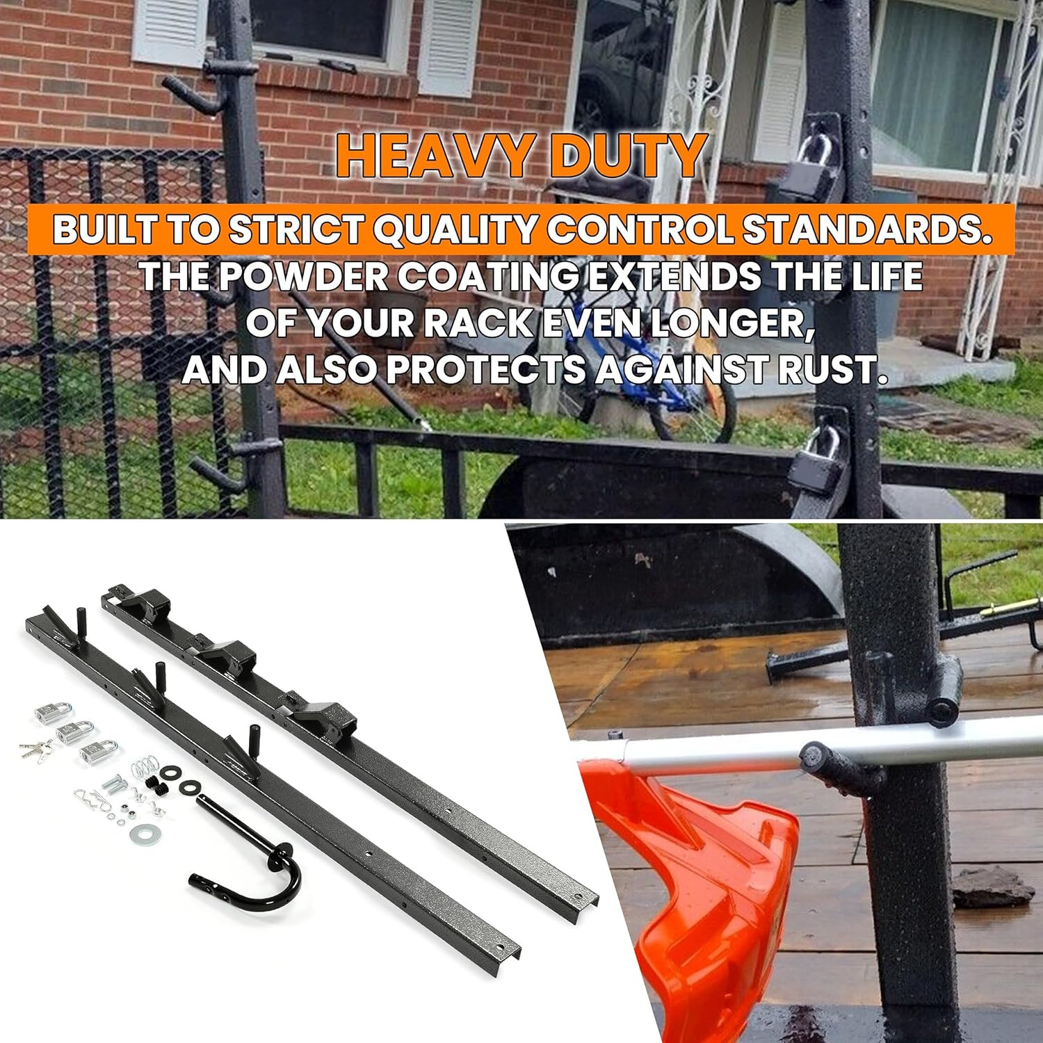 3 Place Weedeater Rack Carrier Mount on Landscape Truck Trailer Enclosed