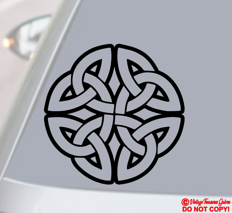 CELTIC KNOT Vinyl Decal Sticker Window Bumper IRISH LIFE DEATH REBIRTH SYMBOL