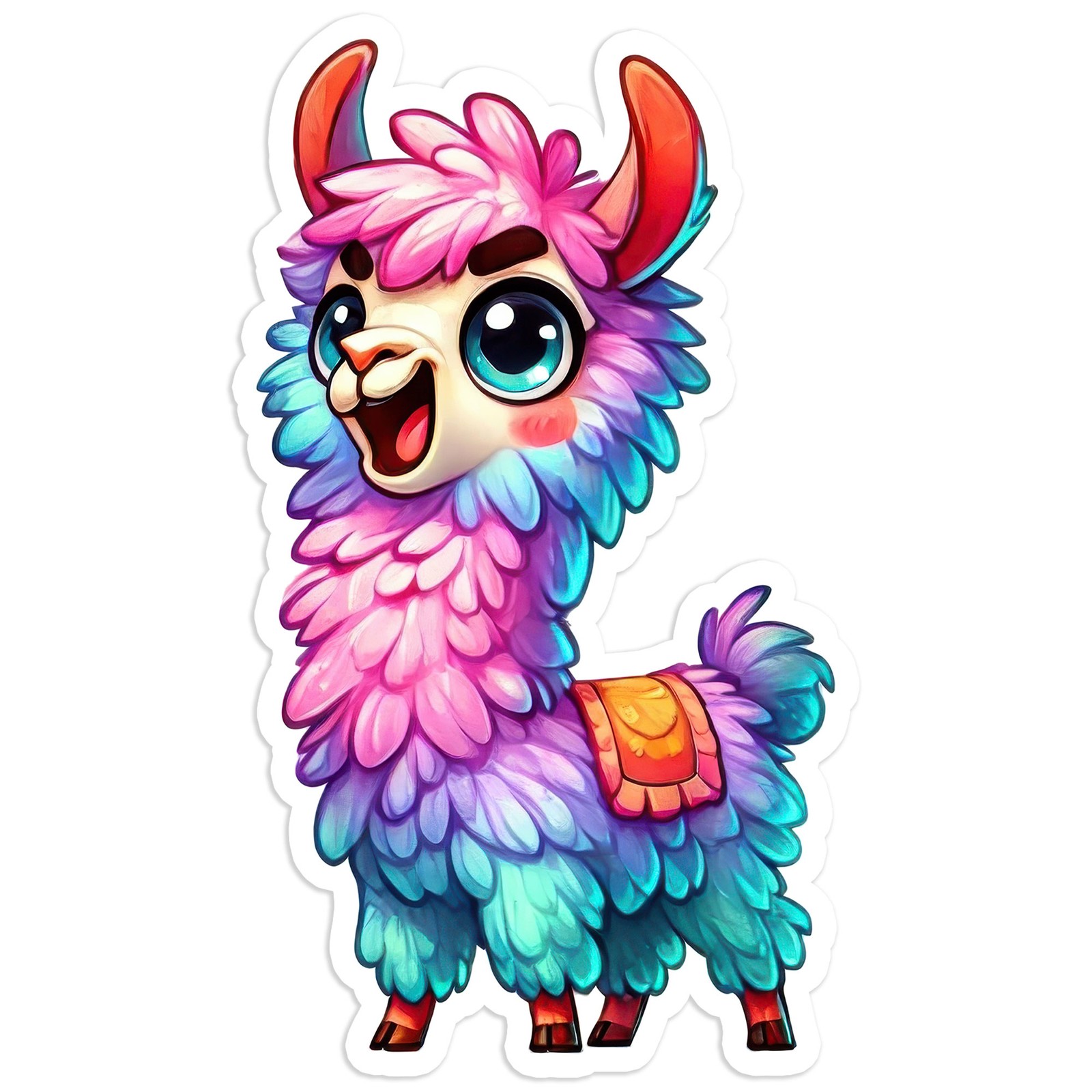 Colorful Llama – Vinyl Decal Sticker – Car Window Laptop – #518