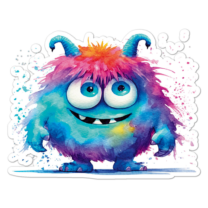 Cute Monster, Vinyl Decal Sticker, Indoor Outdoor, 3 Sizes, #9359