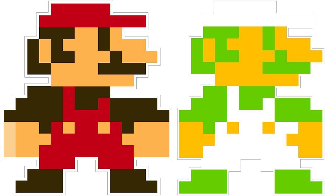 Nintendo NES 8-bit Super Mario & Luigi 4" Vinyl Decal Stickers