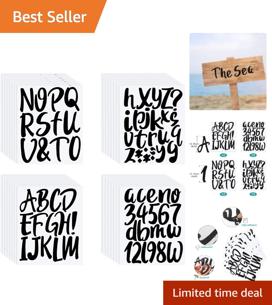 Complete 8-Sheet Vinyl Letter Sticker Set – 576 Pieces for Creative Projects