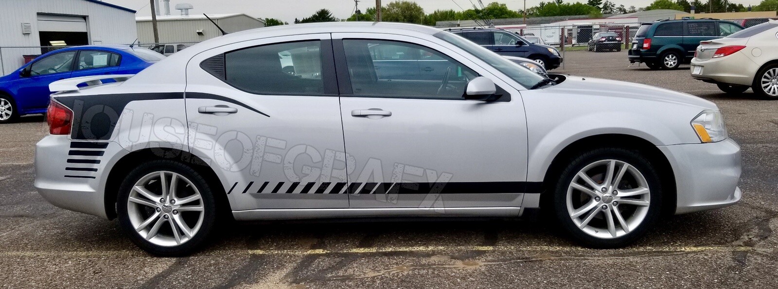 Quarter Hockey Rocker stripe stripes decal graphics Fit 2008-2013 Dodge Avenger