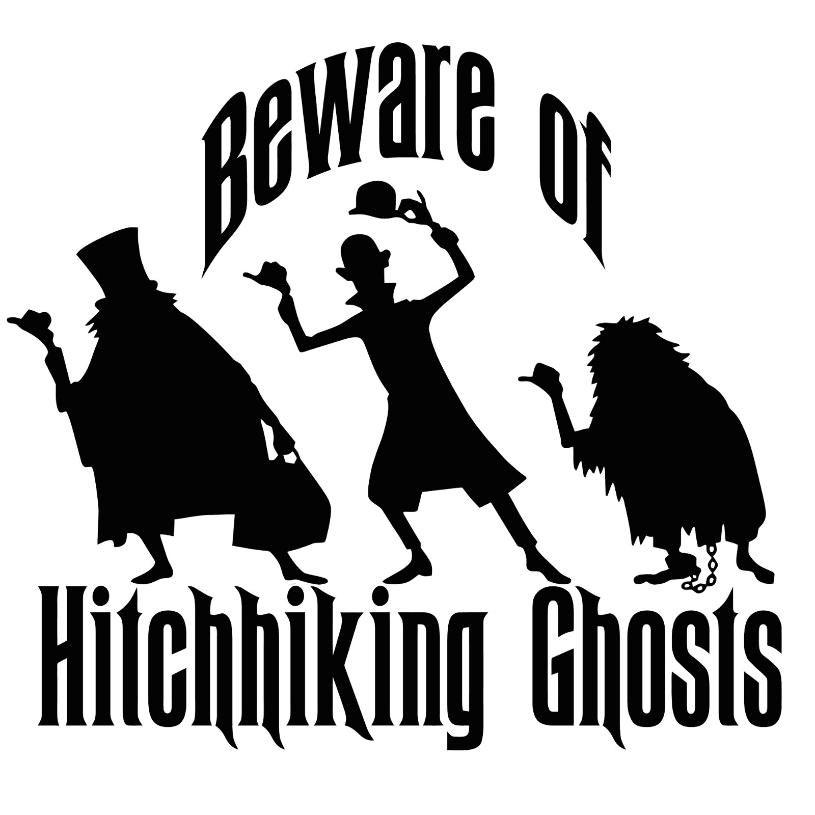 6" Haunted Mansion Beware of Hitchhiking Ghosts Disney Vinyl Decal Sticker