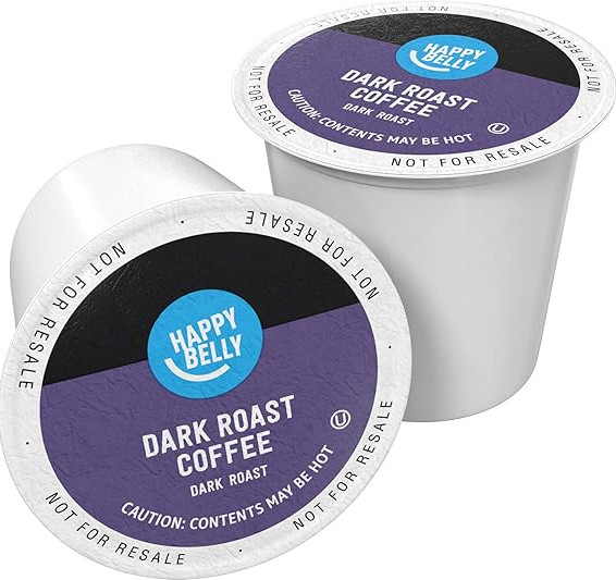 Happy Belly Dark Roast Coffee Pods, Keurig 2.0 Compatible, 100-Count Pack