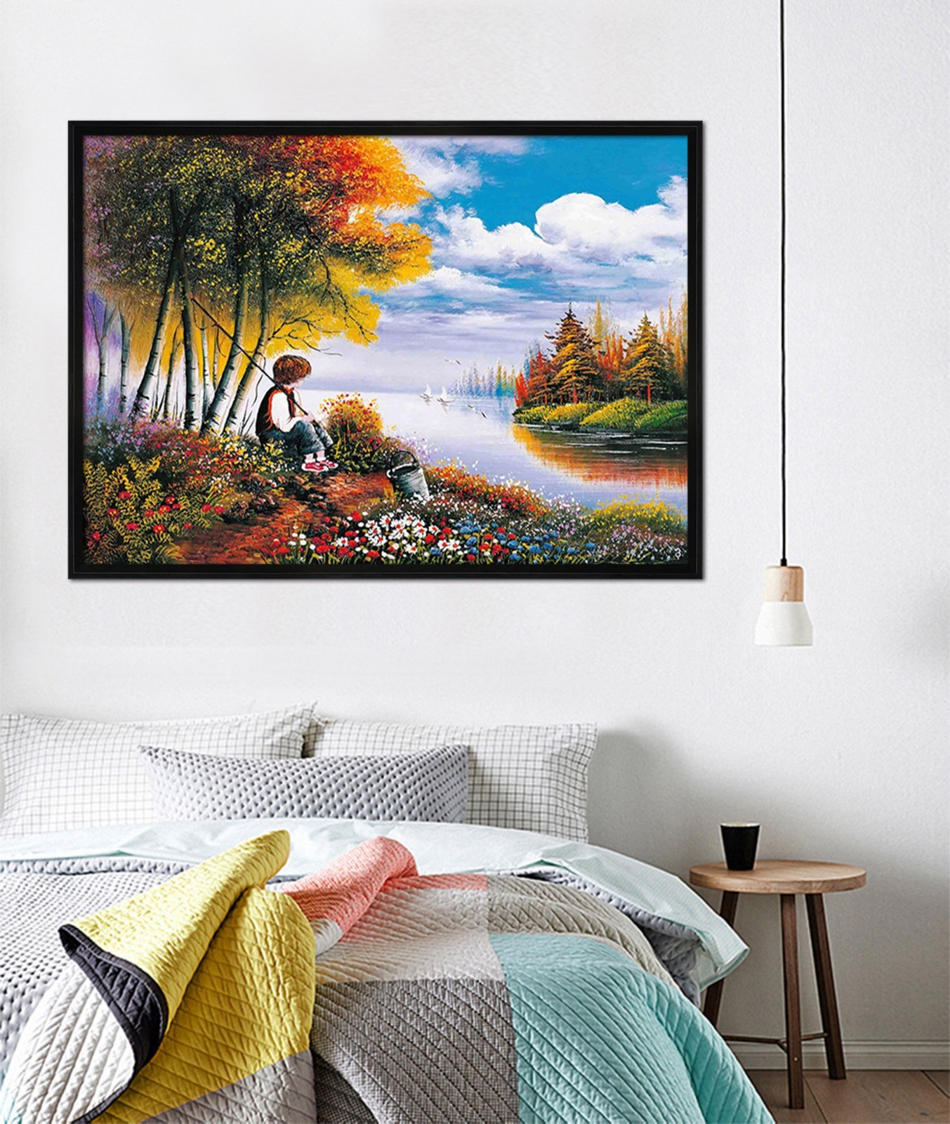 3D River Tree 676 Fake Framed Poster Home Decor Print Painting Unique Art Summer