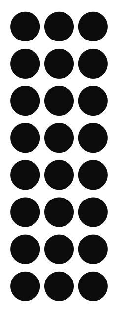 1" Black Round Label Dots Stickers Color Coding Inventory 1 Inch Dot
