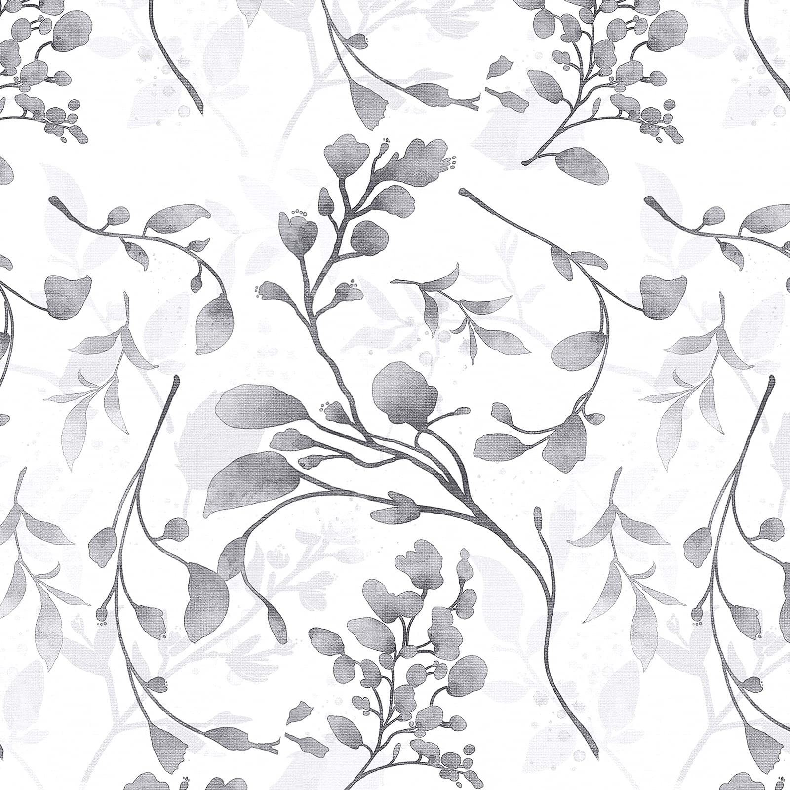 Orainege Gray Floral Wallpaper Peel and Stick Wallpaper 17.7 in ×118.1 in S