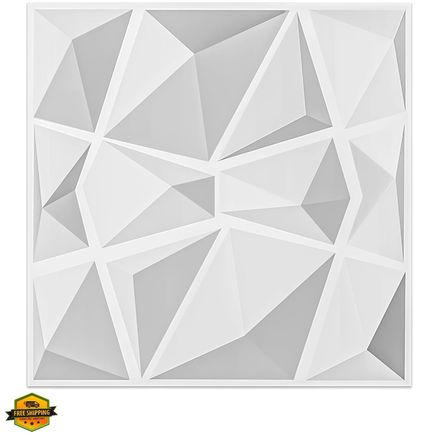 12 Pack 3D Diamond Design Wall Panels 19.7"x19.7" PVC Panel for Interior Wall…
