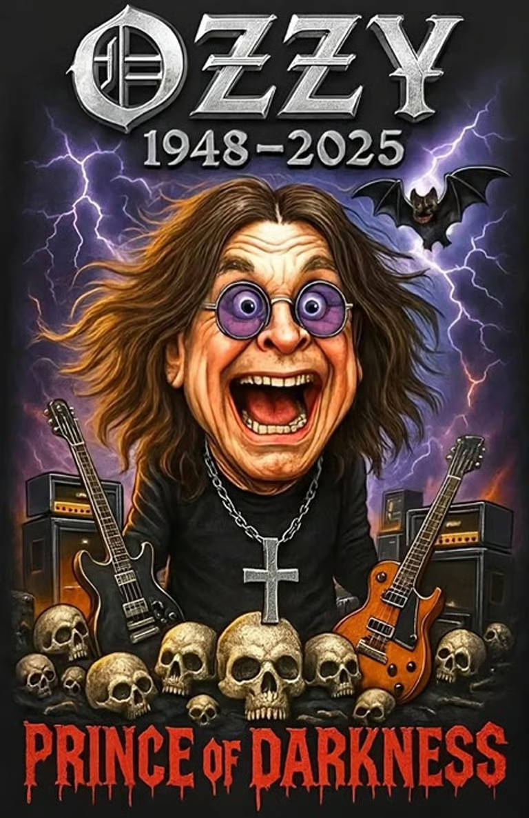 Ozzy Prince of Darkness Cartoon Sticker Dec Laptop Wall Mirror Cup Tumblr Locker