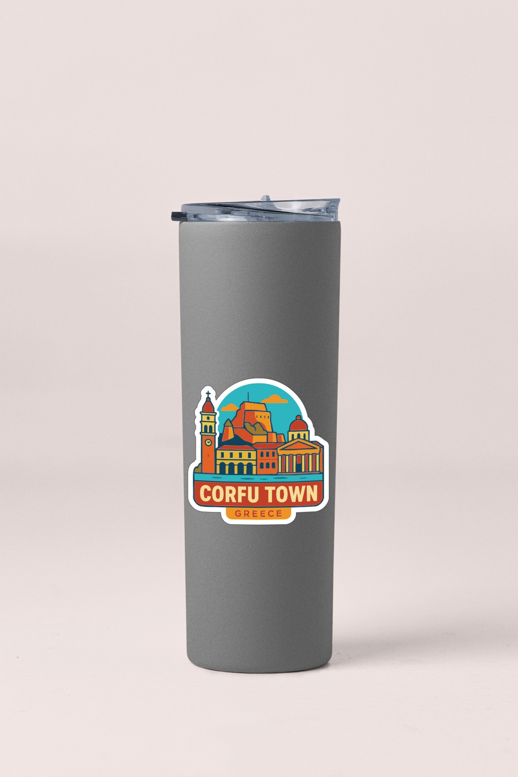 Corfu Town Greece Sticker Decal Vinyl Die-Cut City Skyline Landmark Design