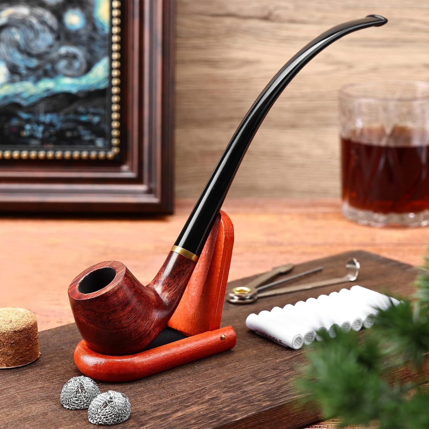 Tobacco Pipe Smoking Pipe Rosewood Exquisite Handcrafted Churchwarden Tobacco Pi