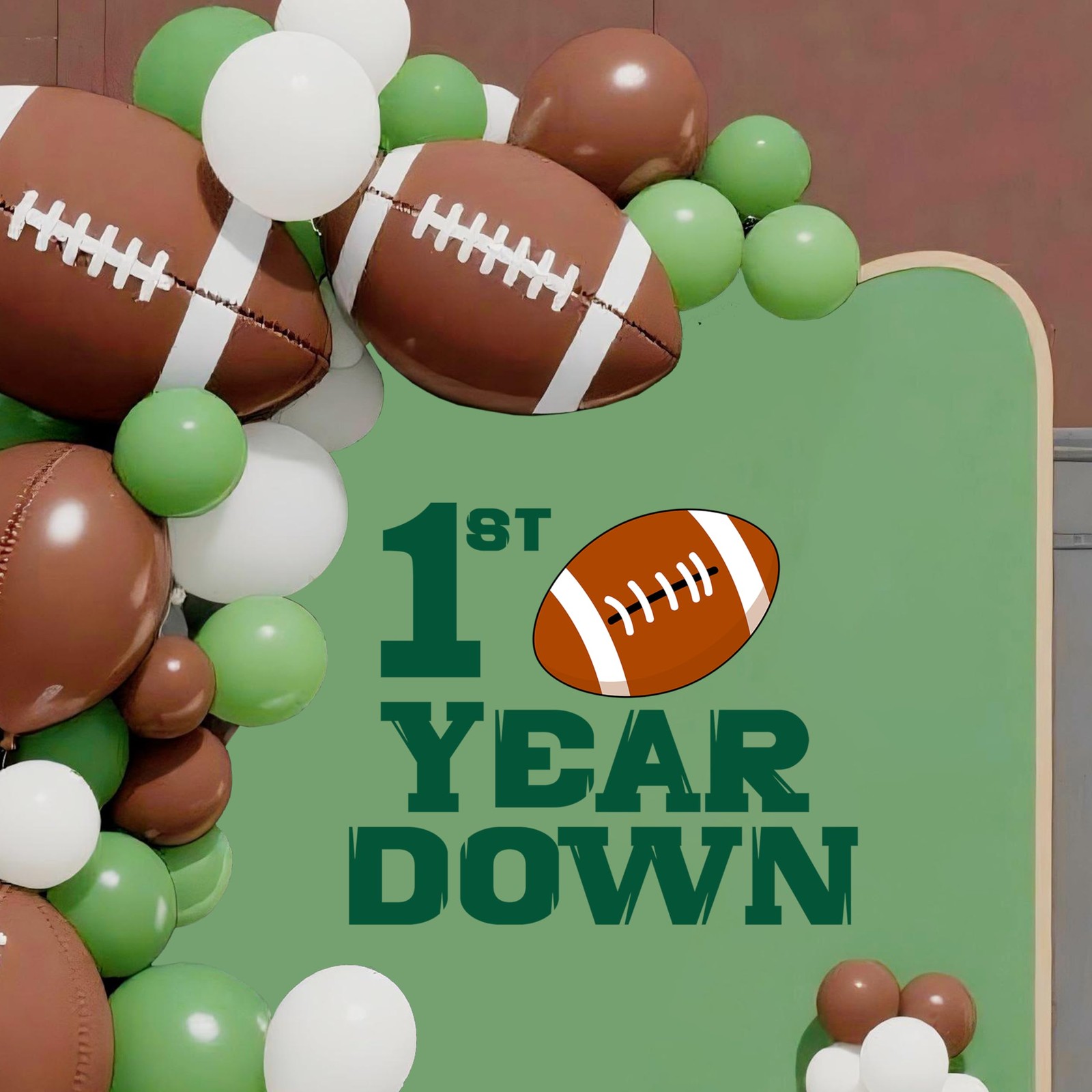 First Year Down Football Decal Sign Rugby Sports Theme Sign Decor for Backdro…