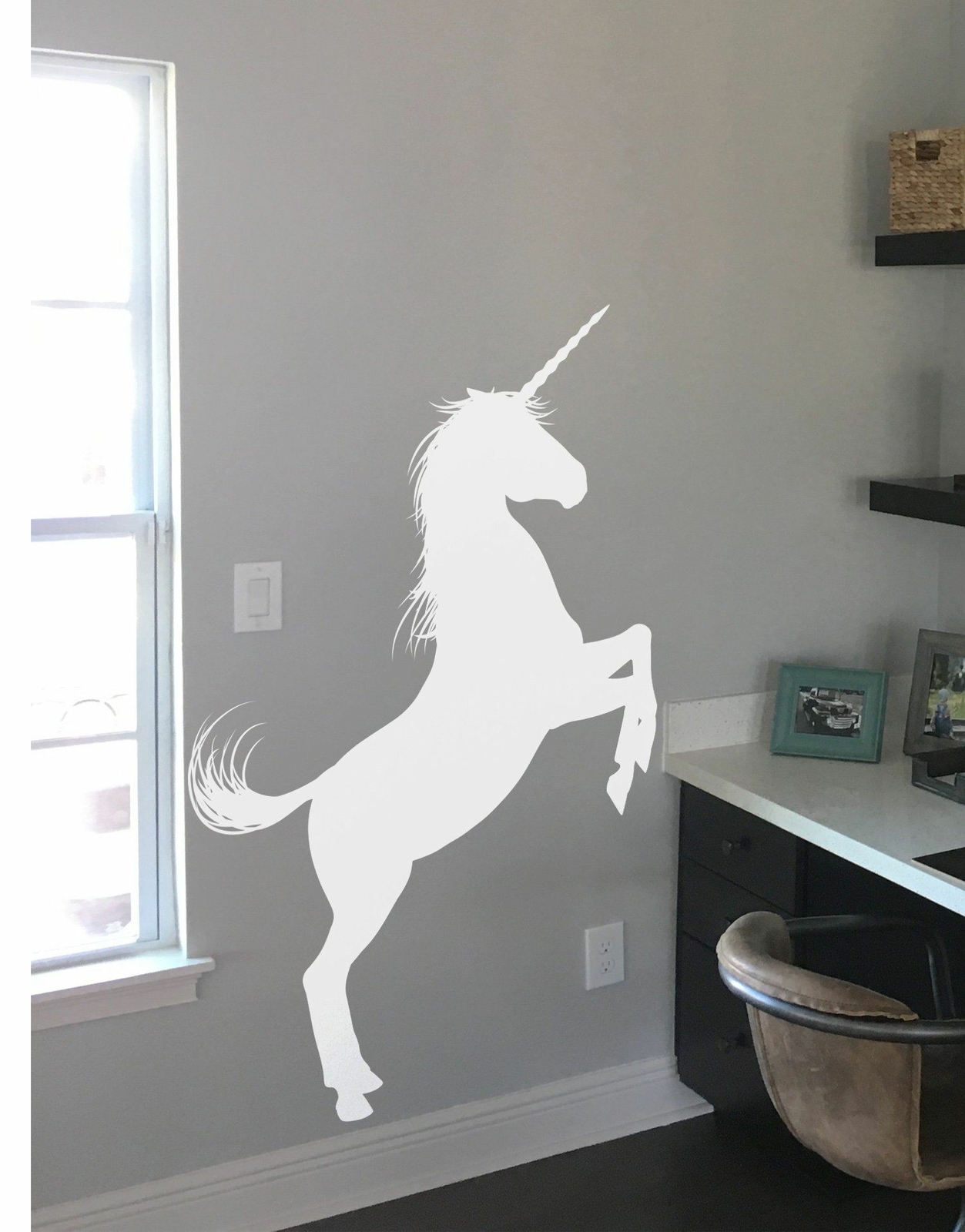 Girl’s bedroom Unicorn Wall Decal Sticker. Fantasy Silhouette. #6108