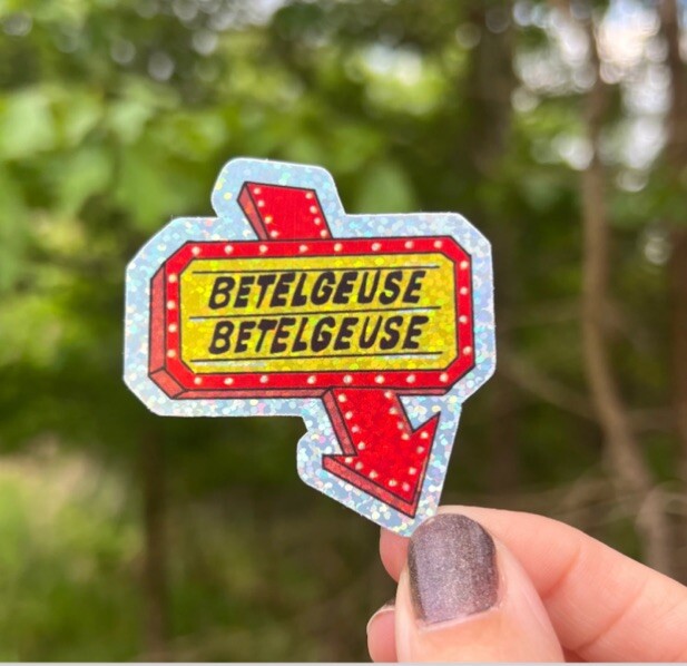 Beetlejuice Set Of 5 Holographic Glitter Sticker Halloween Spooky 80s Movie