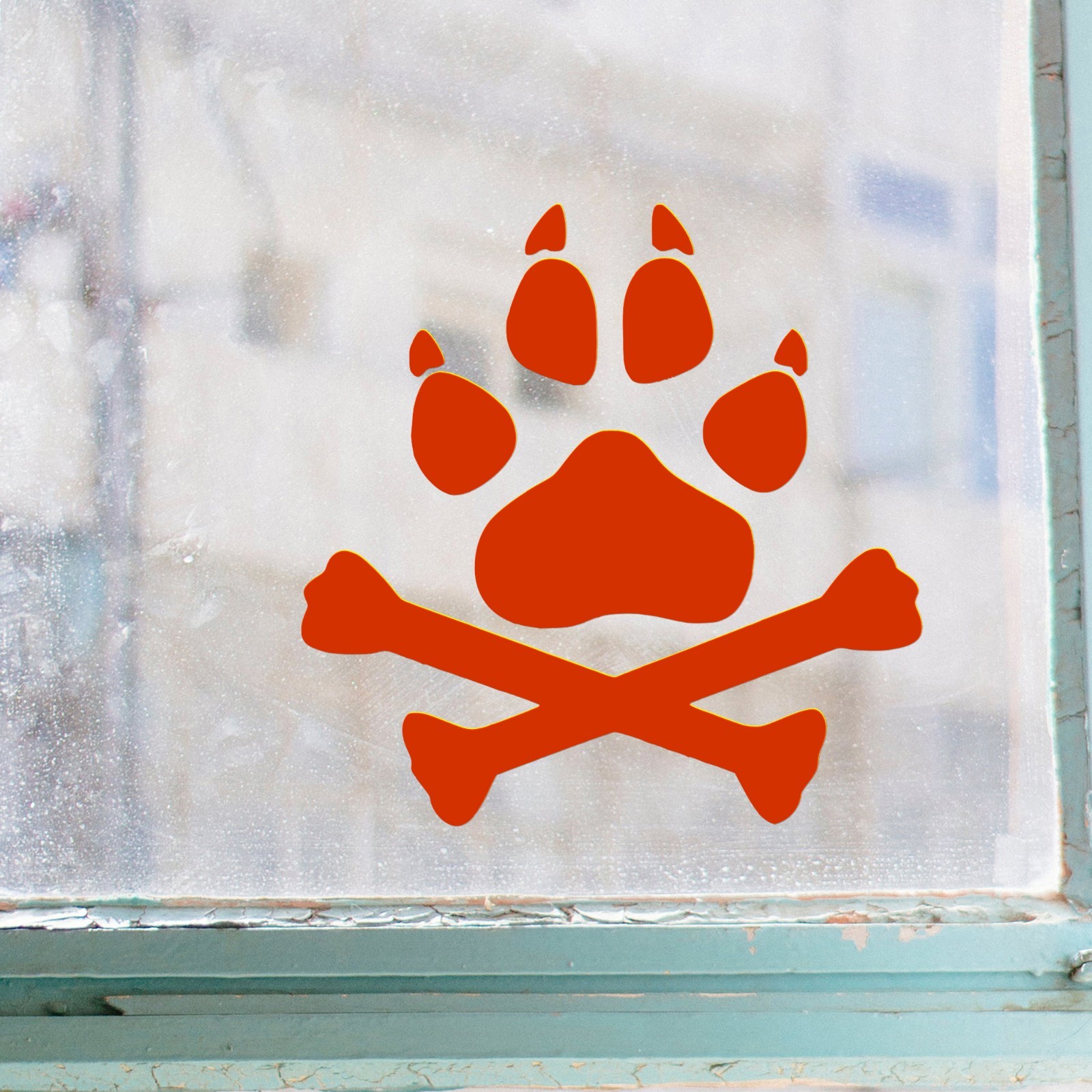 Dog Paw with Crossed Bones V2 Vinyl Decal – Animal Lover Car Sticker