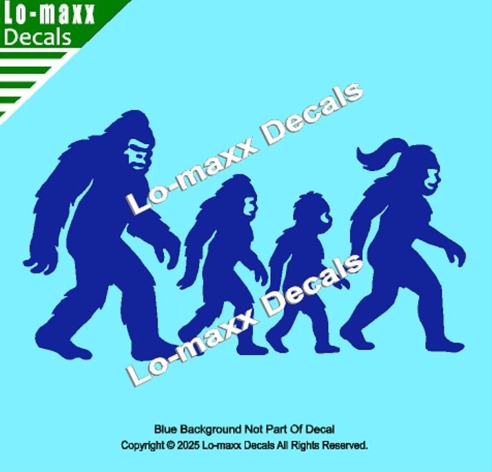 Bigfoot Sasquatch Family Vinyl Decal Die Cut Sticker for Car Truck SUV Window