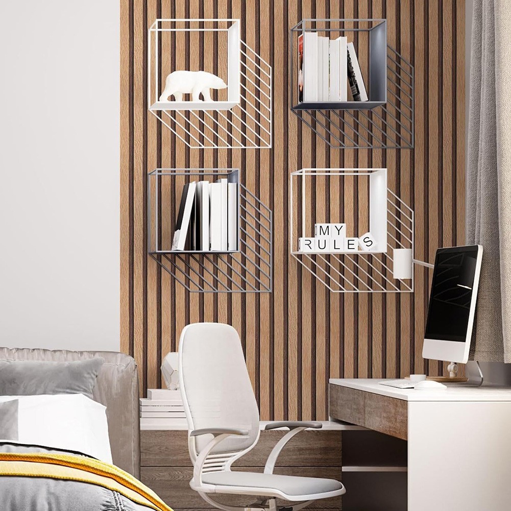 Easy Application 3D Faux Wooden Slat Wall Sticker for Contemporary Homes
