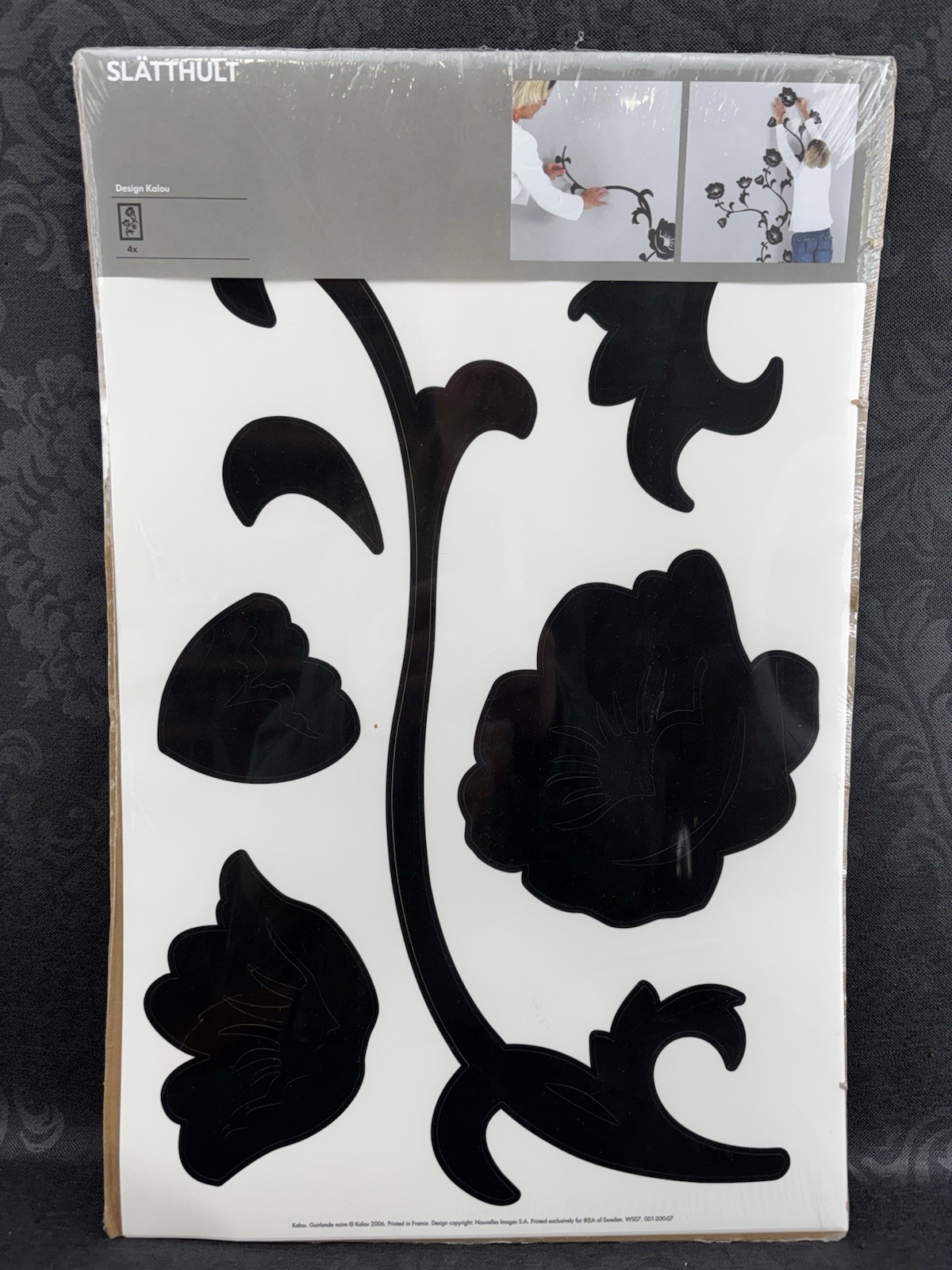 New IKEA Slatthult Black Floral Blossom Wall Stickers Kalou 2006 Decal France