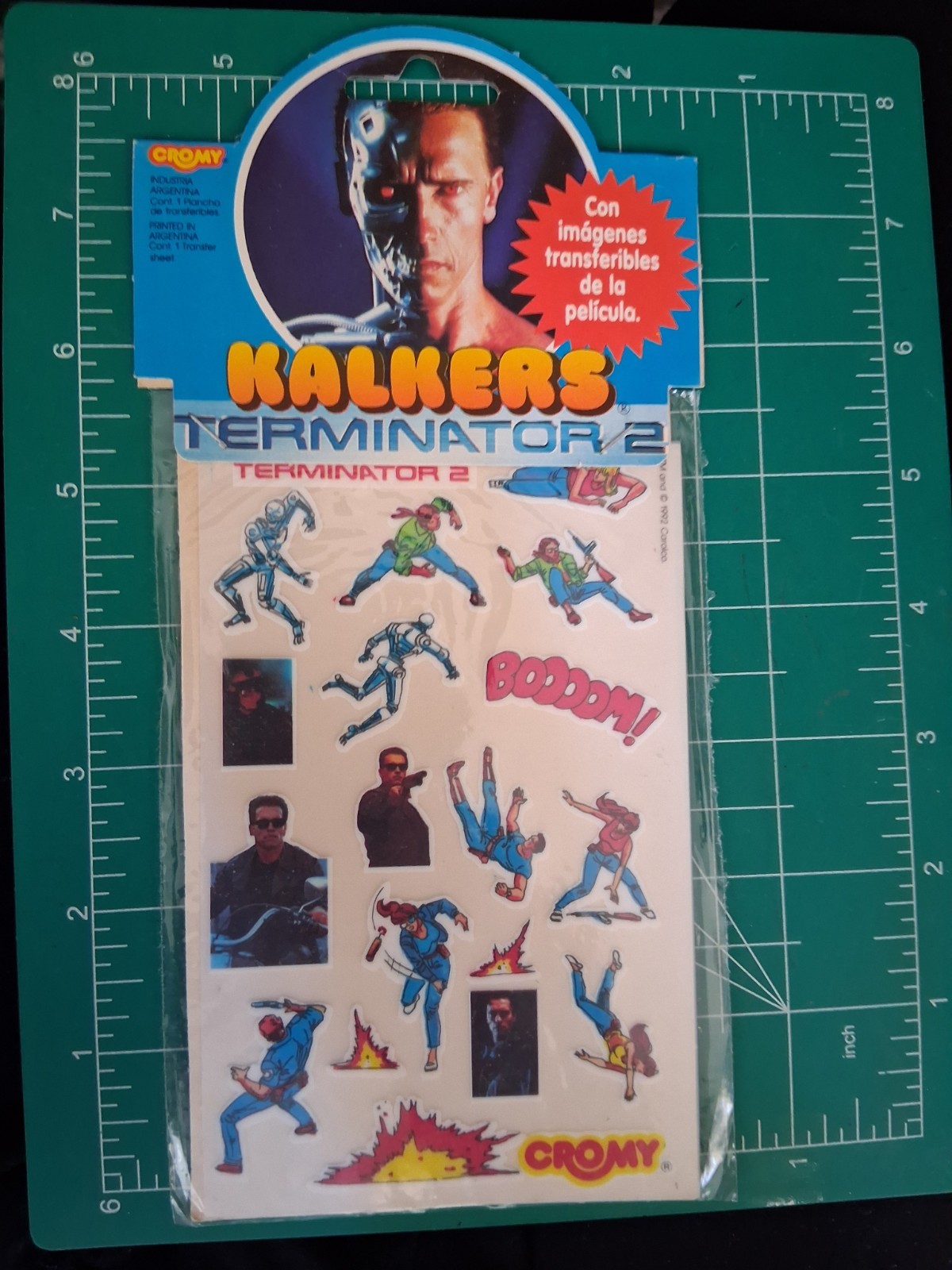 1992 VTG Terminator 2 Kalkers Transfers Full Sticker Sheet Rare Argentina VAR#2