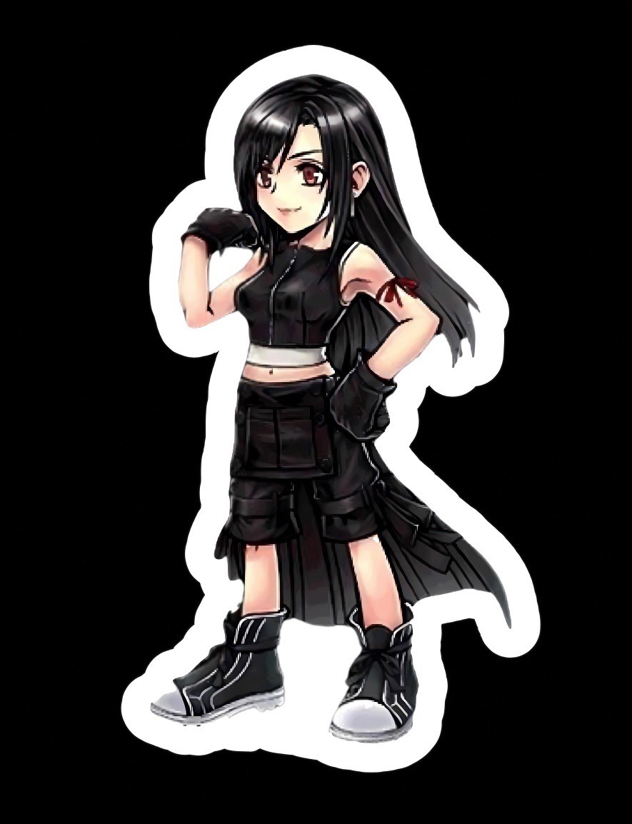 Tifa Hartlock, PS1, Final Fantasy 7, FF7, FFVII, Glossy Vinyl sticker, Decal