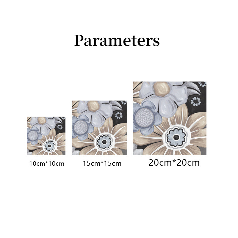 10X Self Adhesive Ceramic Tiles Wall Sticker Marble Flower Bedroom Kitchen Decor