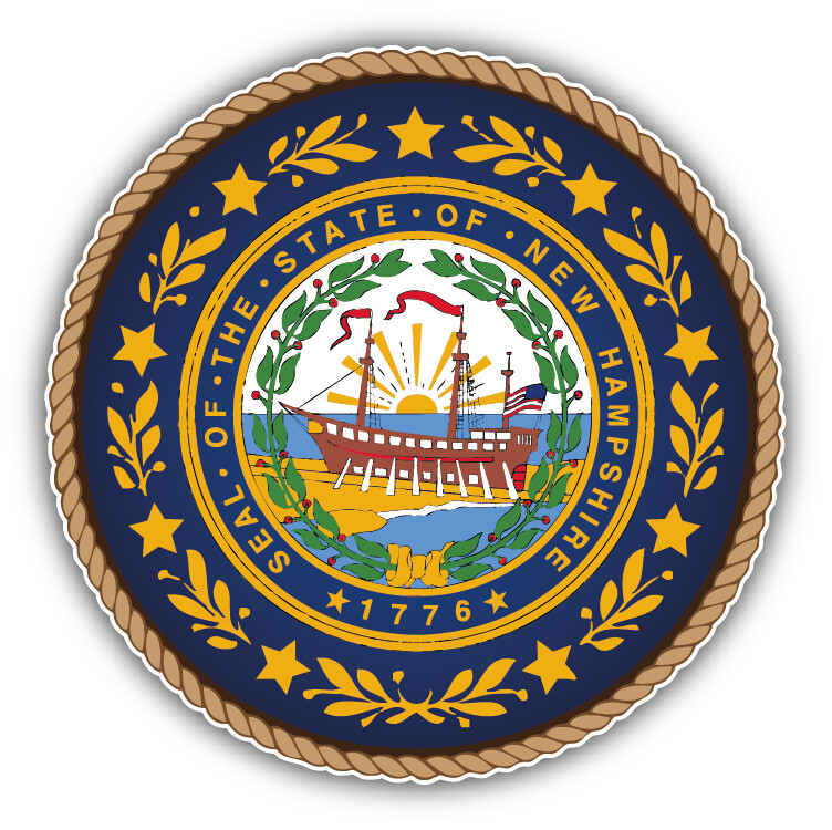 New Hampshire USA State Seal Car Bumper Sticker Decal