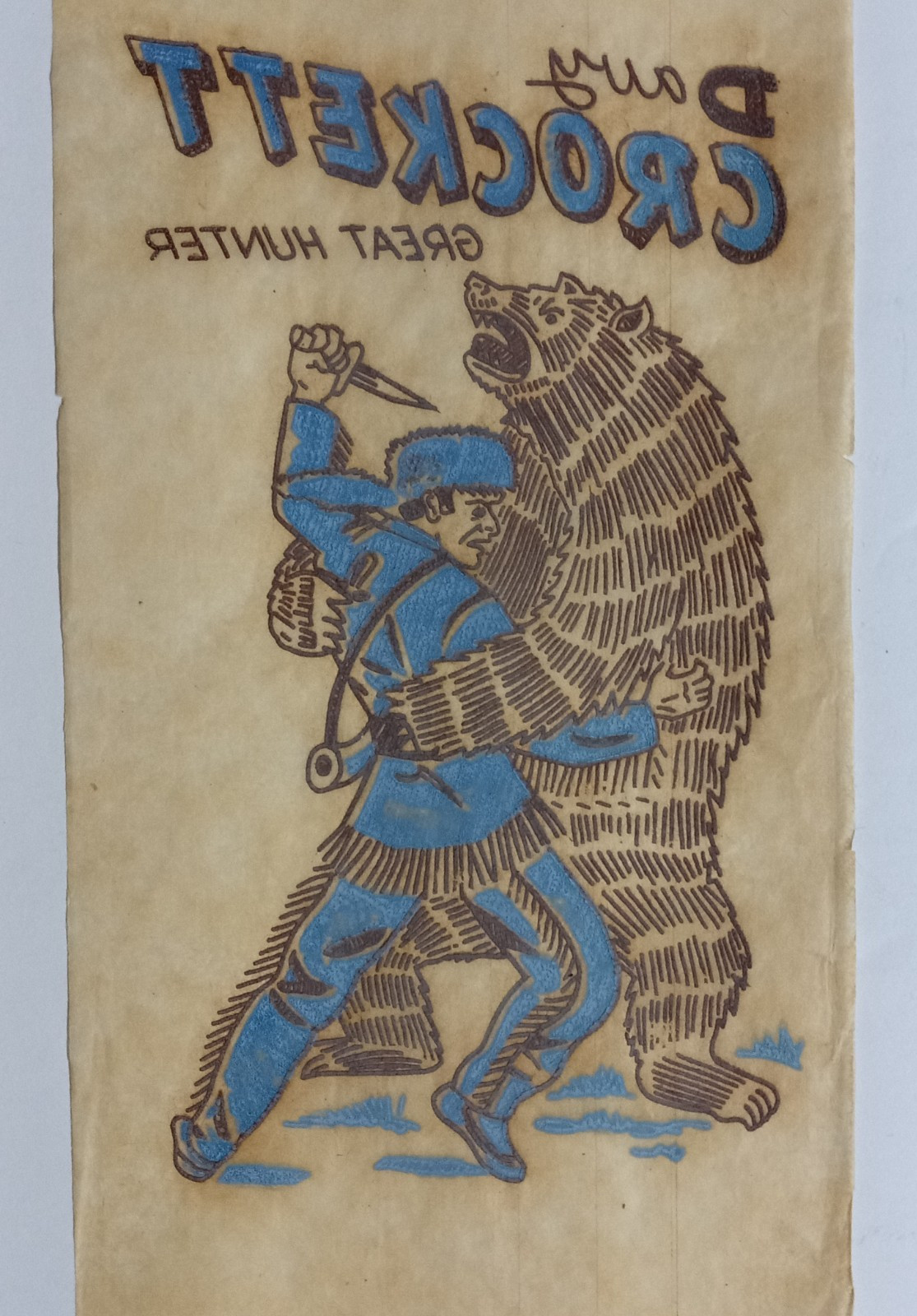 Vintage 1950s Iron On Transfers Davy Crockett (Qty 2 Decals) 3"w x 5.5"h each