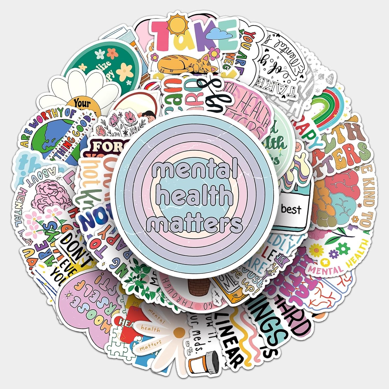 100Pcs Mental Health Stickers Matters Awareness