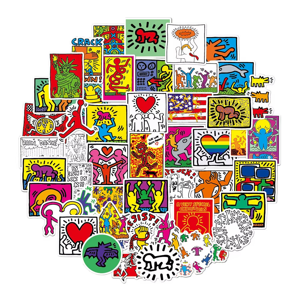 Keith Haring Style Waterproof Vinyl Sticker Pack Graffiti Laptop Skateboard Deca