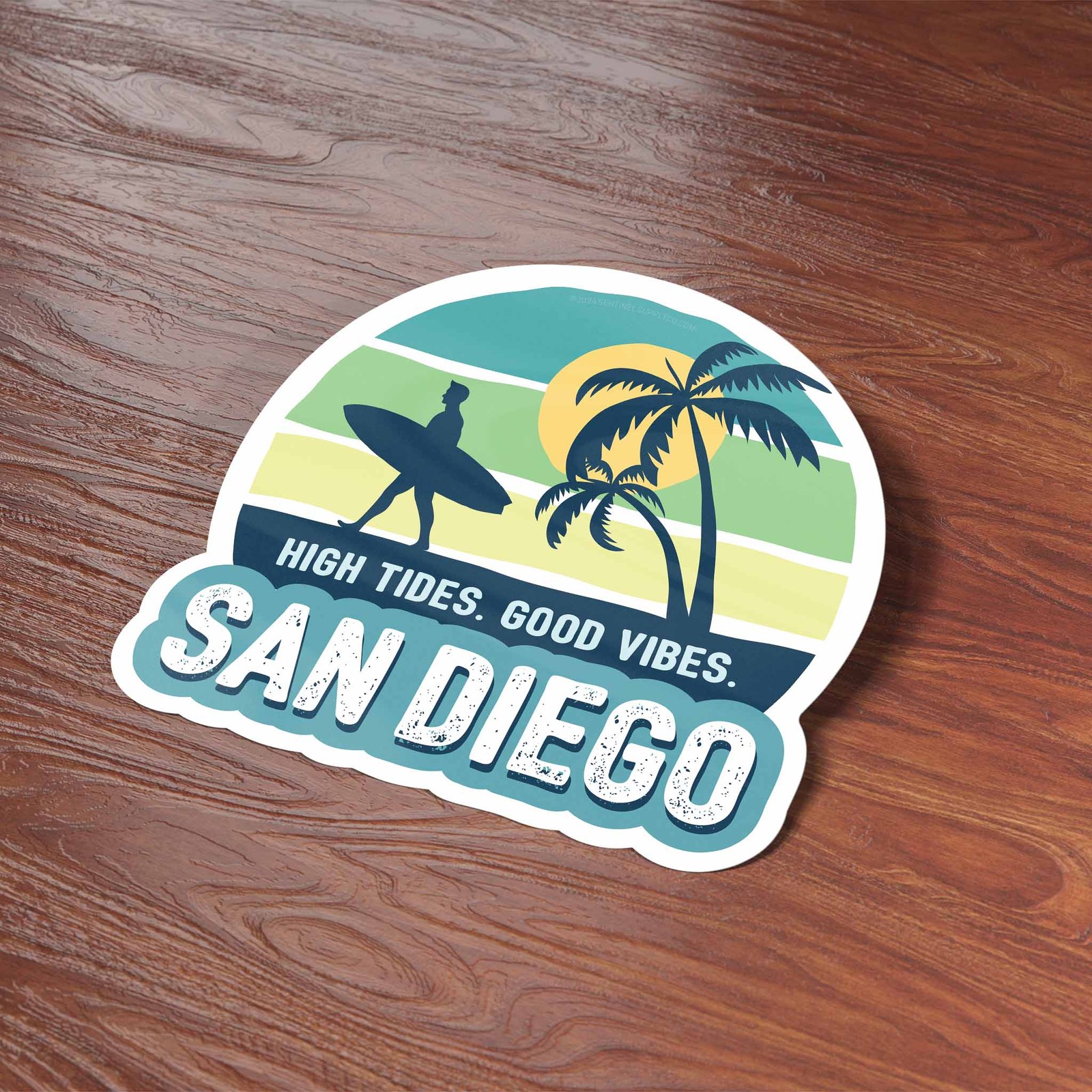 Surf San Diego Sticker – Southern California Decal for Water Bottle or Laptop