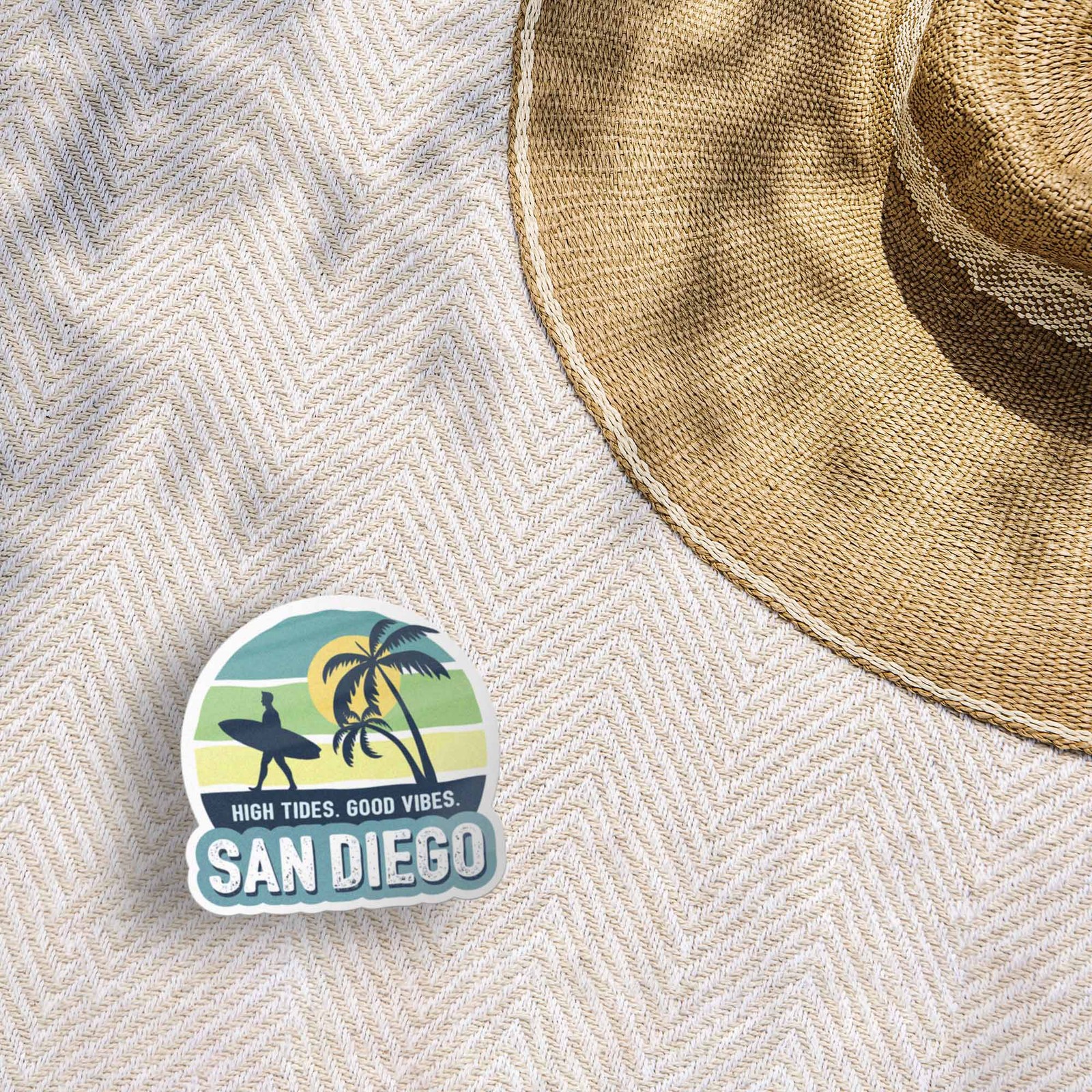 Surf San Diego Sticker – Southern California Decal for Water Bottle or Laptop