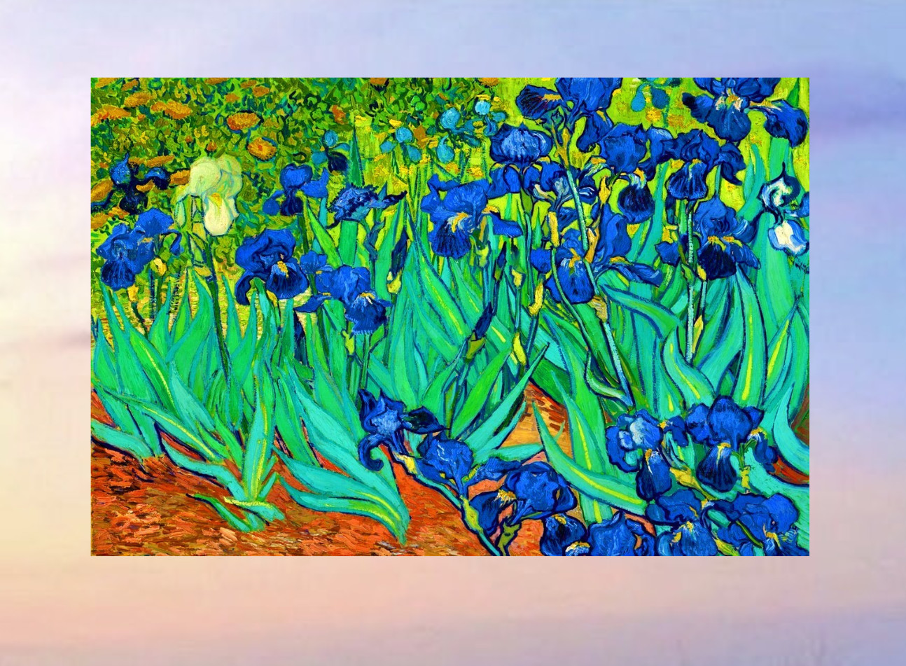Van Gogh Irises WINDOW CLING Size 10.6" Repositionable Vinyl