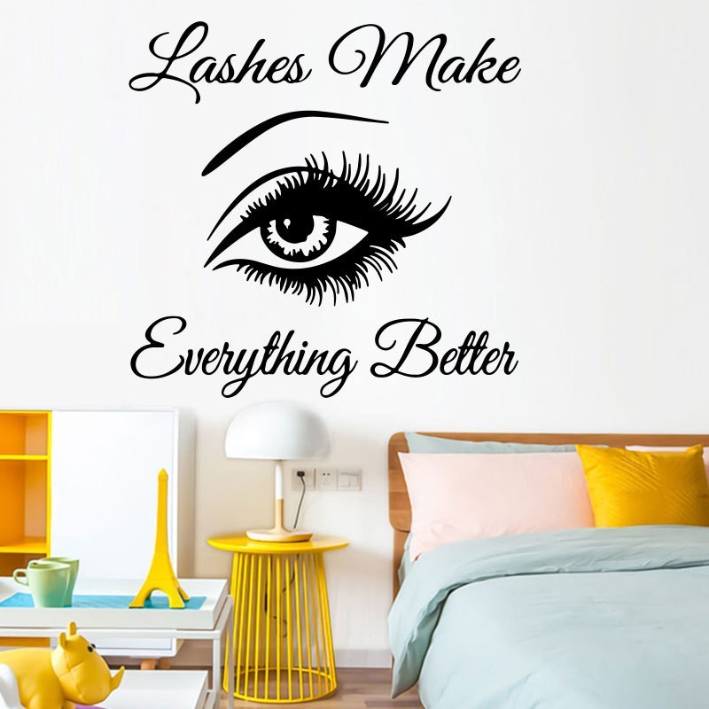 Removable Lashes Eye Quote DIY PVC Wall Sticker Home Decal Mural Room Decor AU