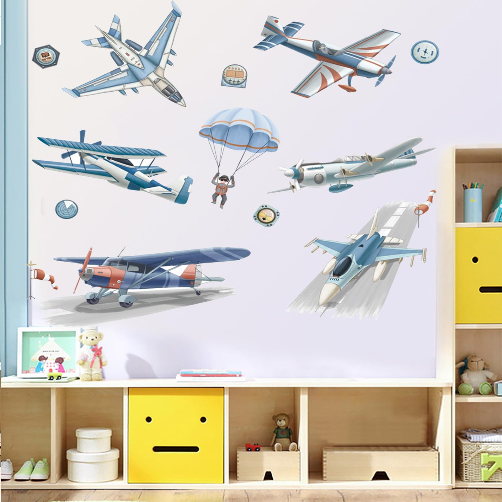 Airplane Wall Decals Airplanes for Kids Airplane Art Space Decor for Boys Room