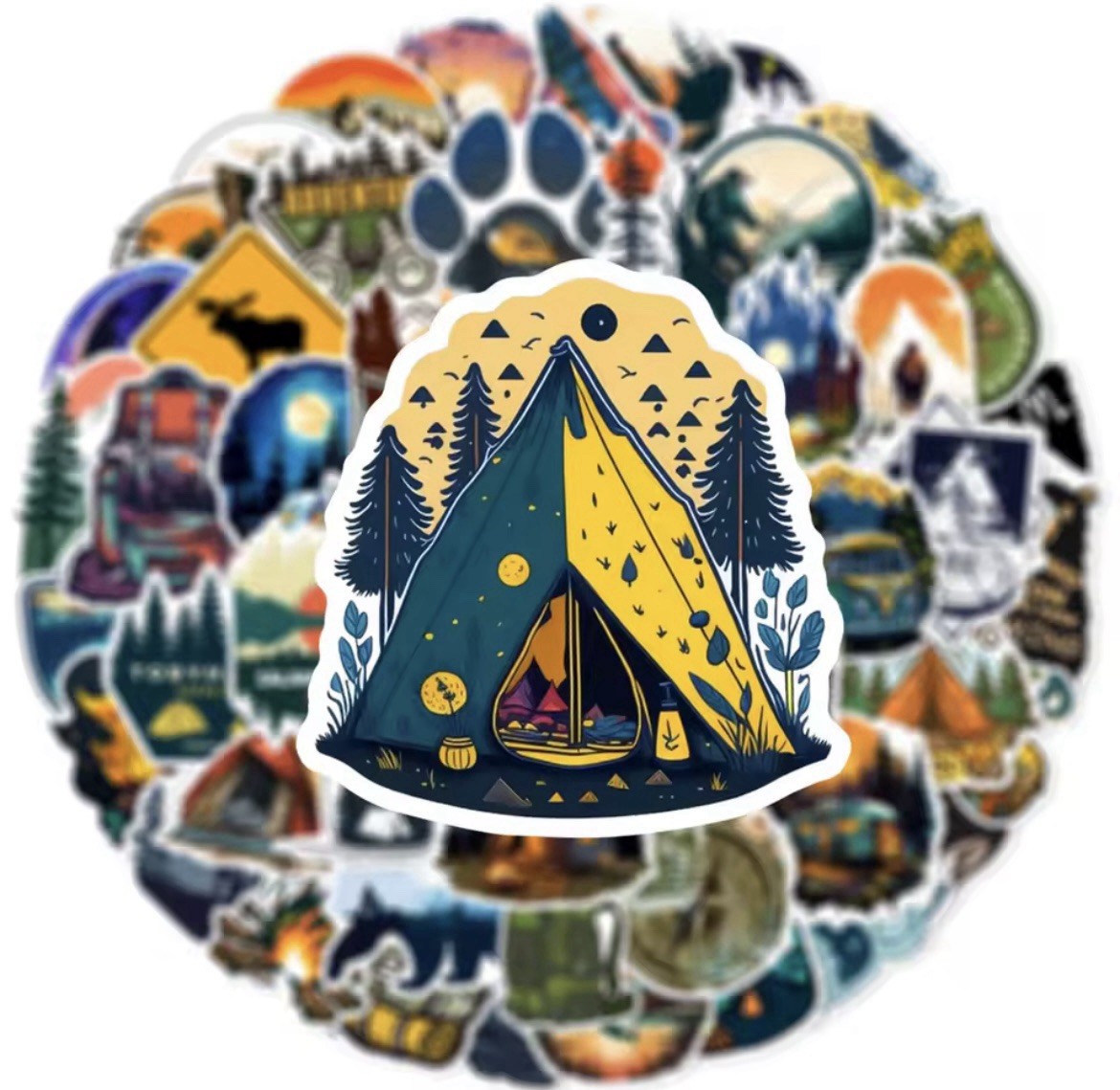 Camping Outdoors Style Stickers 50pc Camping Adventure Stickers FREE SHIPPING