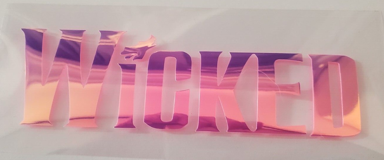 Wicked Movie Decal, Glinda and Elphaba Sticker, pink-purple holographic vinyl