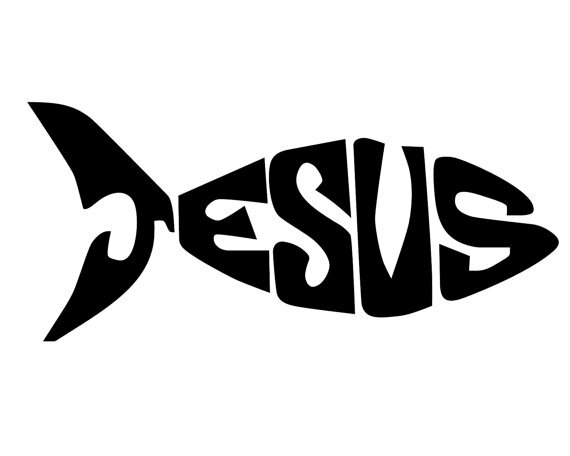 Vinyl Decal for Window – Jesus Fish (Various Colors/ Sizes)