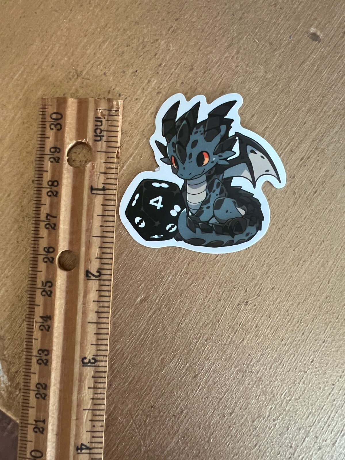 Dungeons and Dragons Black Dragon Cute Baby Die Dice Sticker