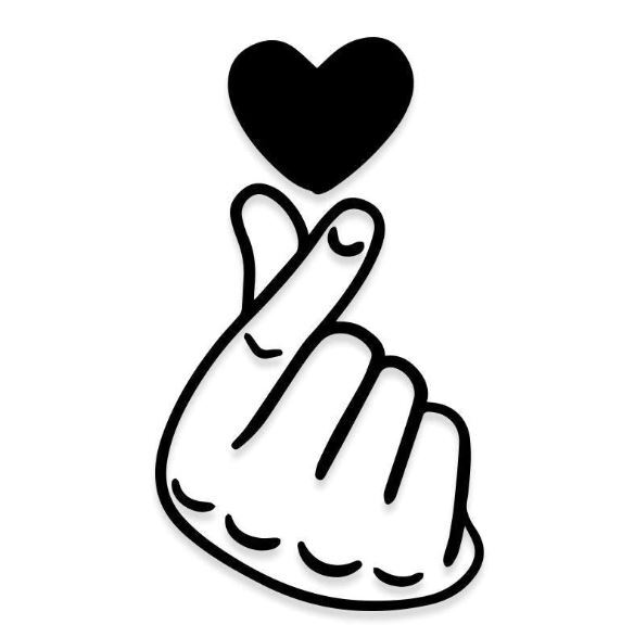 Love Sign Language Korean Finger Heart Vinyl Decal Room Phone Car Sticker