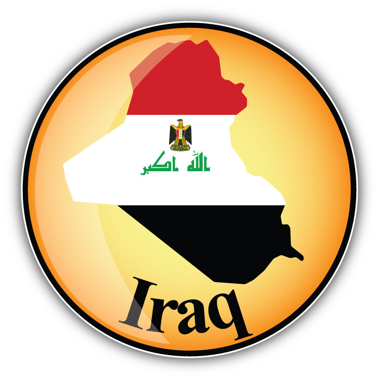 Iraq Map Flag Glossy Label Car Bumper Sticker Decal