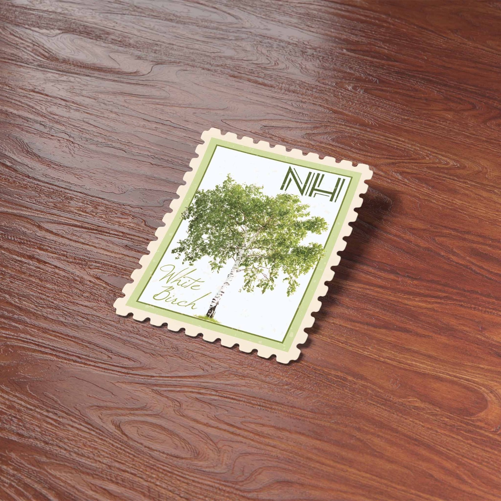 New Hampshire State Tree White Birch Sticker – NH Vintage Stamp Decal