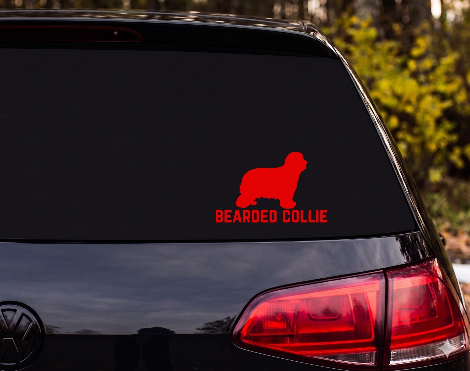 Bearded Collie Dog Silhouette Die Cut Vinyl Decal Car Laptop | Dog Lover Gift
