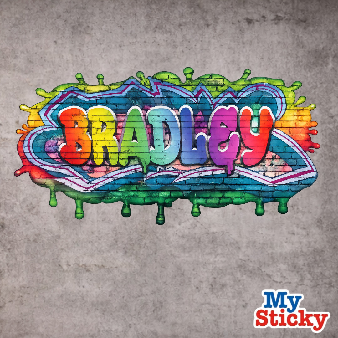 Rainbow Custom Name Drip Graffiti Wall Decor Vinyl Sticker Personalized Decal