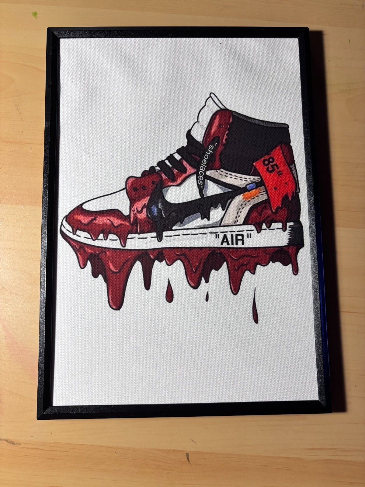 3 Framed Room Art/Poster Drip Styple Air Jordan 1s Graphic Red/Blue/Black